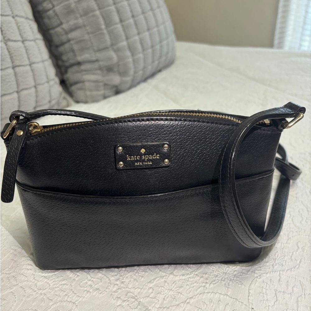 Kate Spade Black Crossbody Bag with Gold Accents